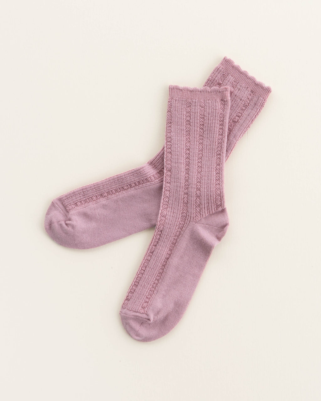 Ajour Socken aus Wolle für Erwachsene - cameo rose