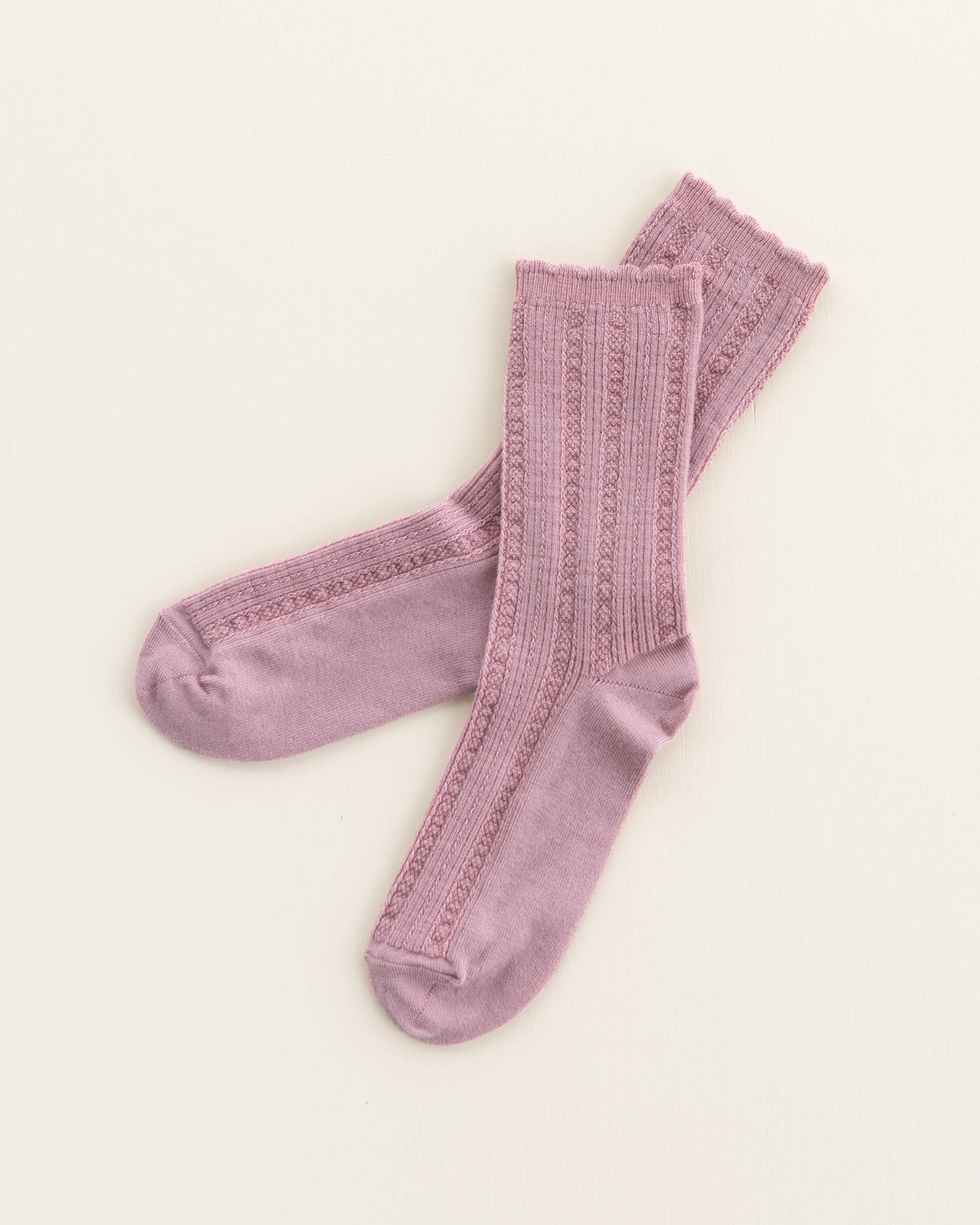 Ajour Socken aus Wolle für Erwachsene - cameo rose