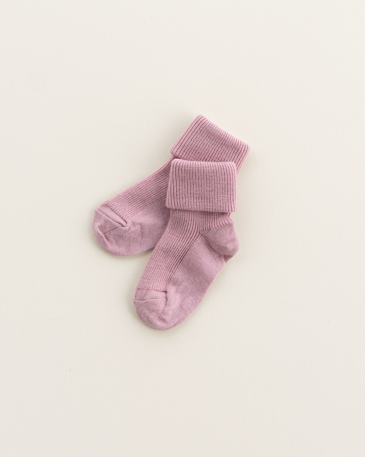 Rippstrick Wollsocken für Kinder - cameo rose