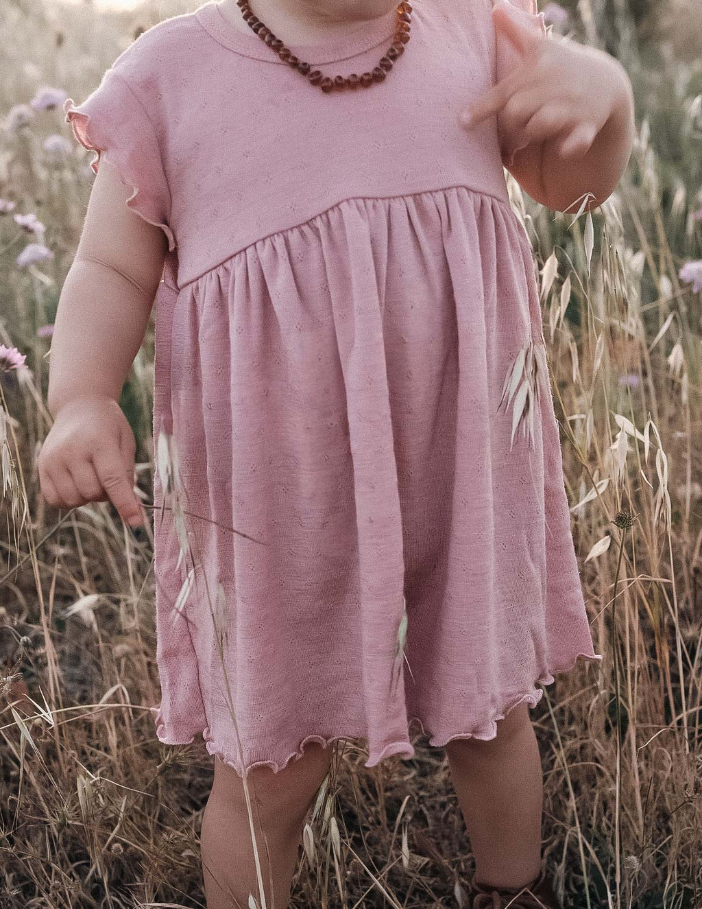 Sommerkleid aus Wolle/Seide - cameo rose
