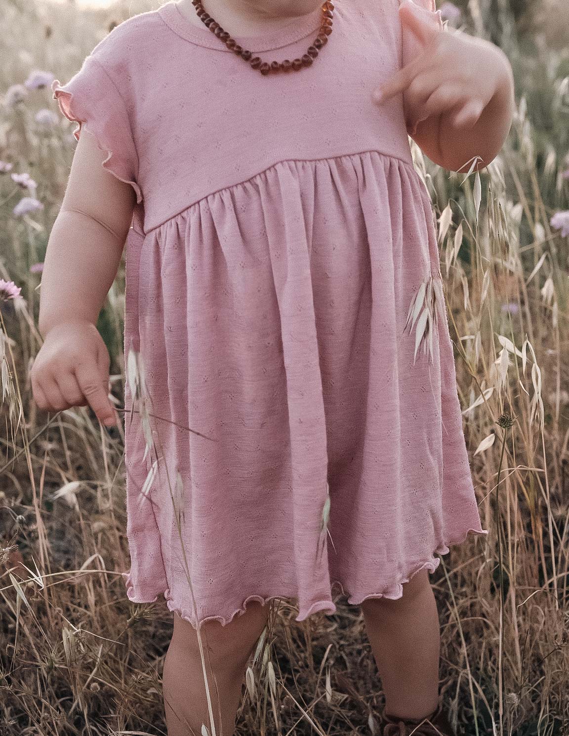 Sommerkleid aus Wolle/Seide - cameo rose