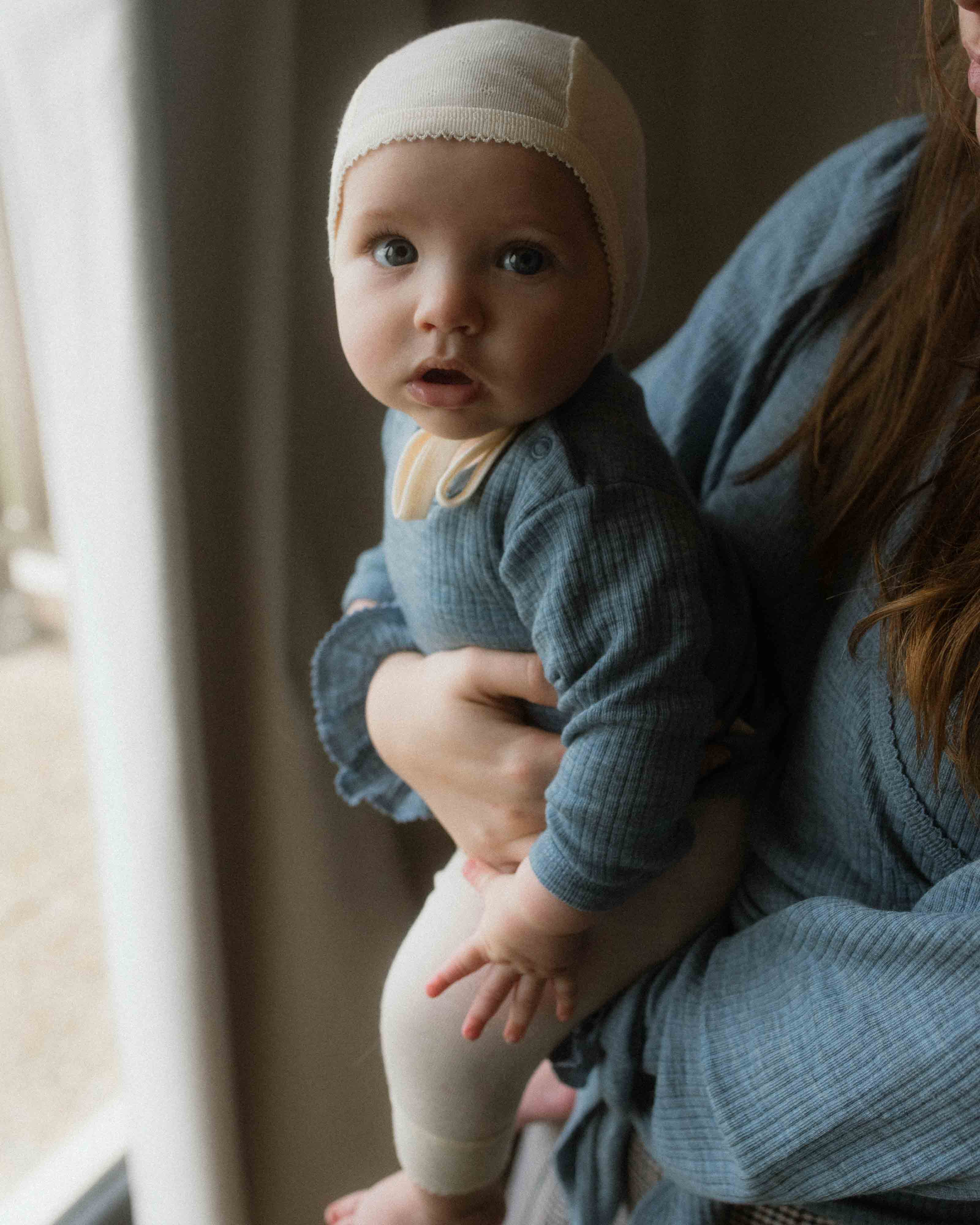 Babyhäubchen ajour aus wolle/seide - munkki