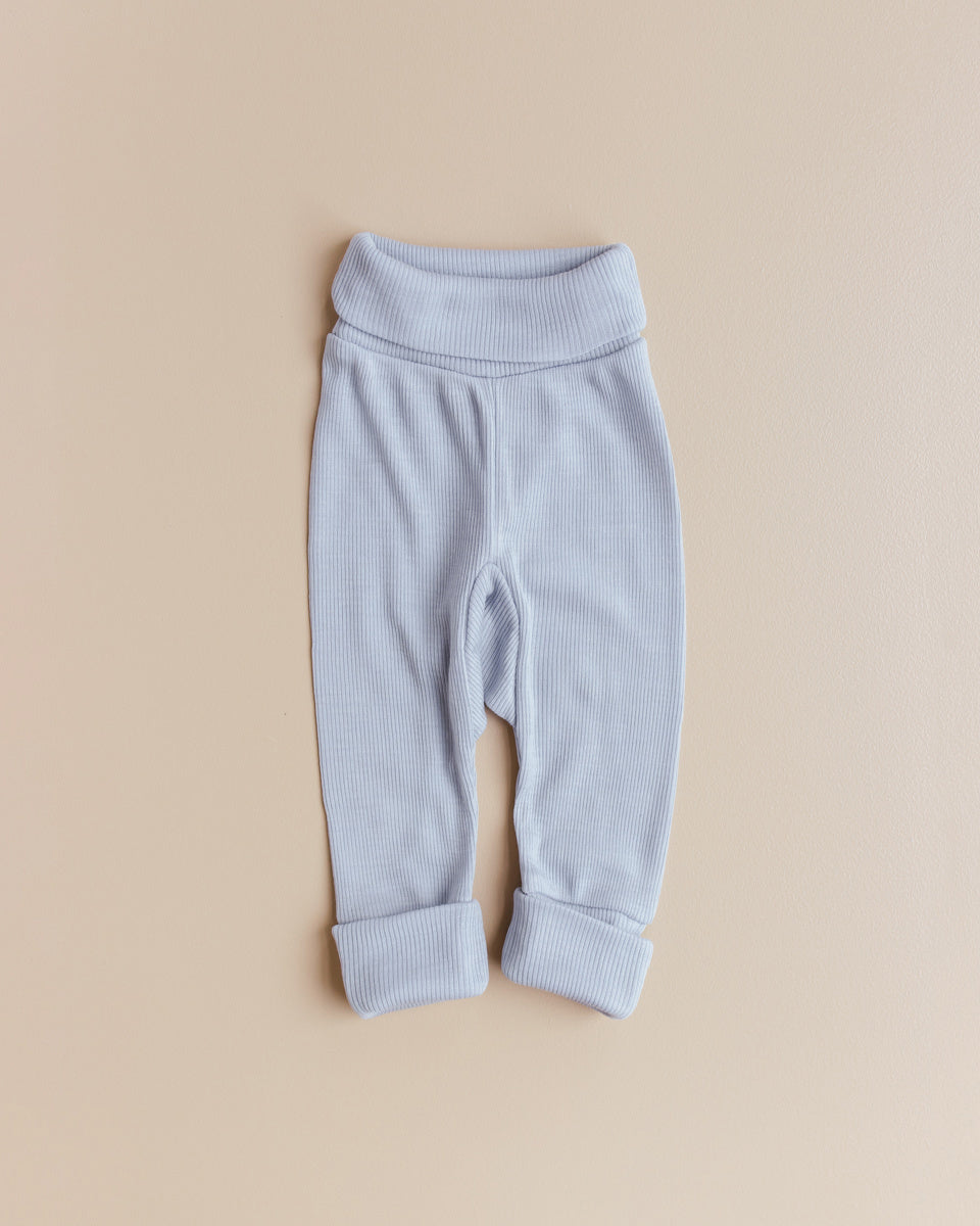 unaduna baby broekje tiny rib wol zijde blue bird