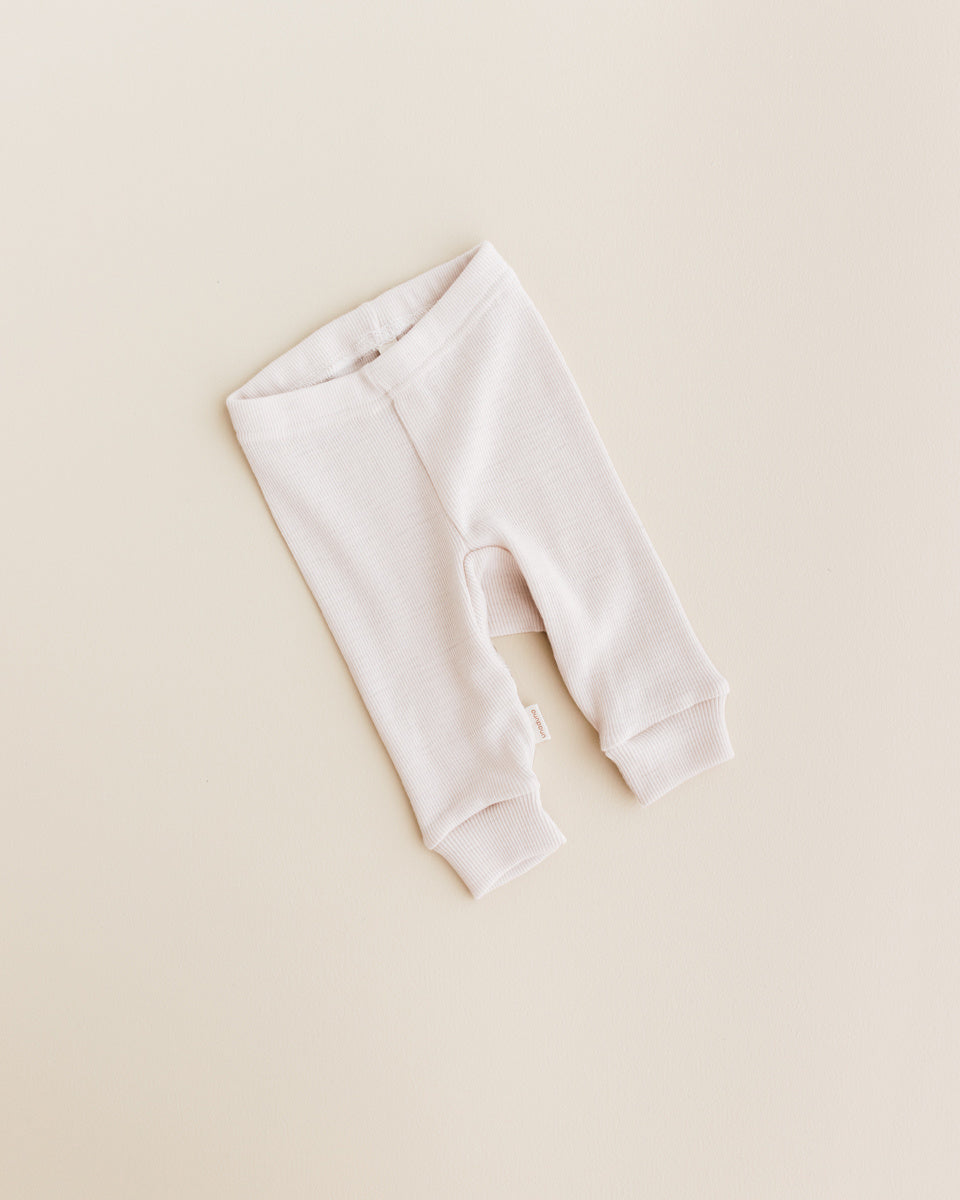 unaduna baby legging mazarin tiny rib wool white