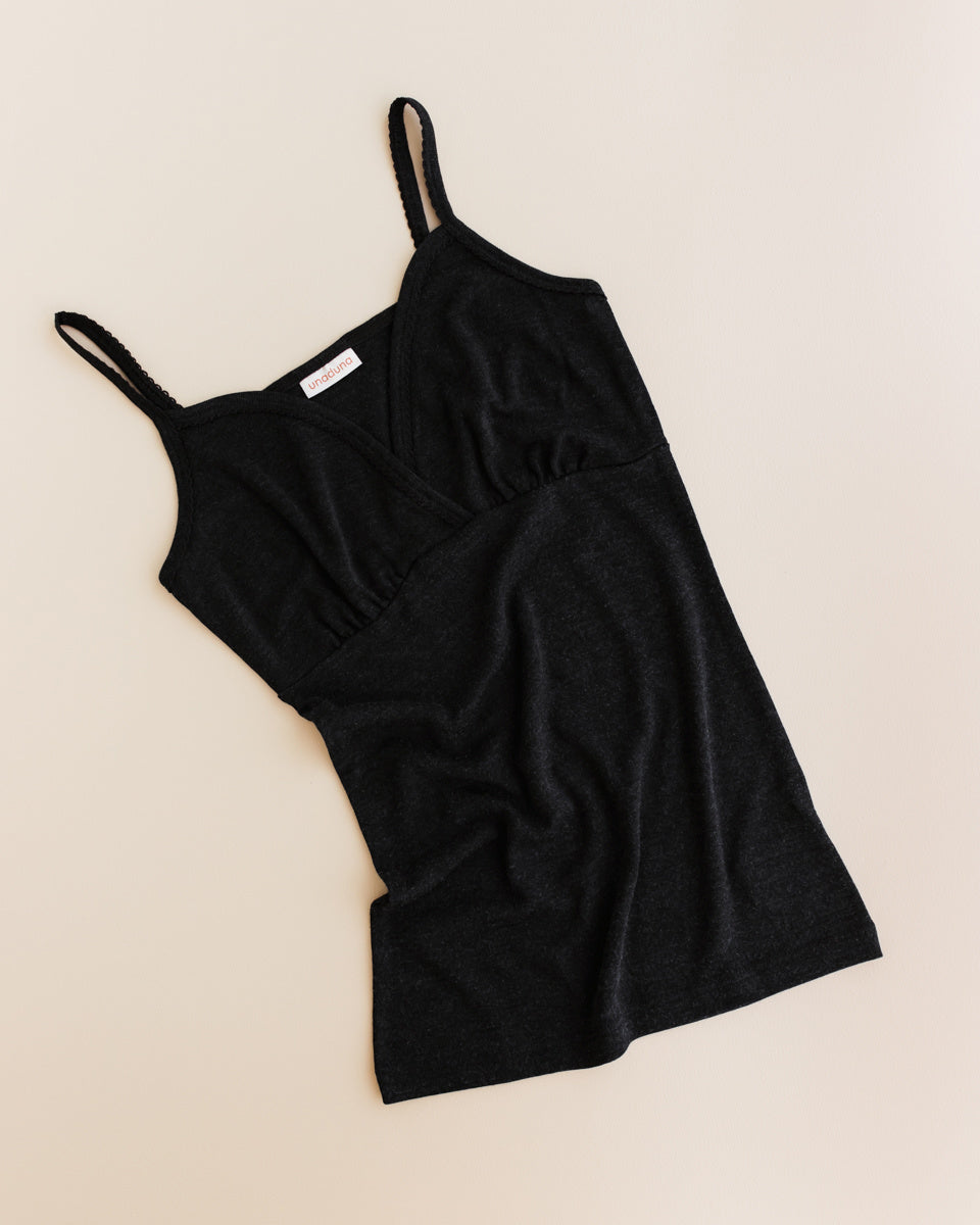 unaduna Chemise pointelle wool:silk - ebony