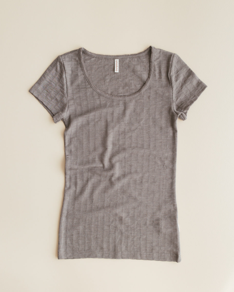 unaduna-dameshemd-short-sleeves-streepjes-pointell 1