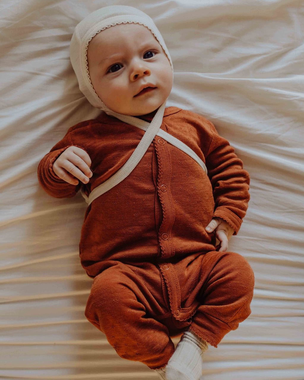 Unaduna jumpsuit wool silk pointelle umbre