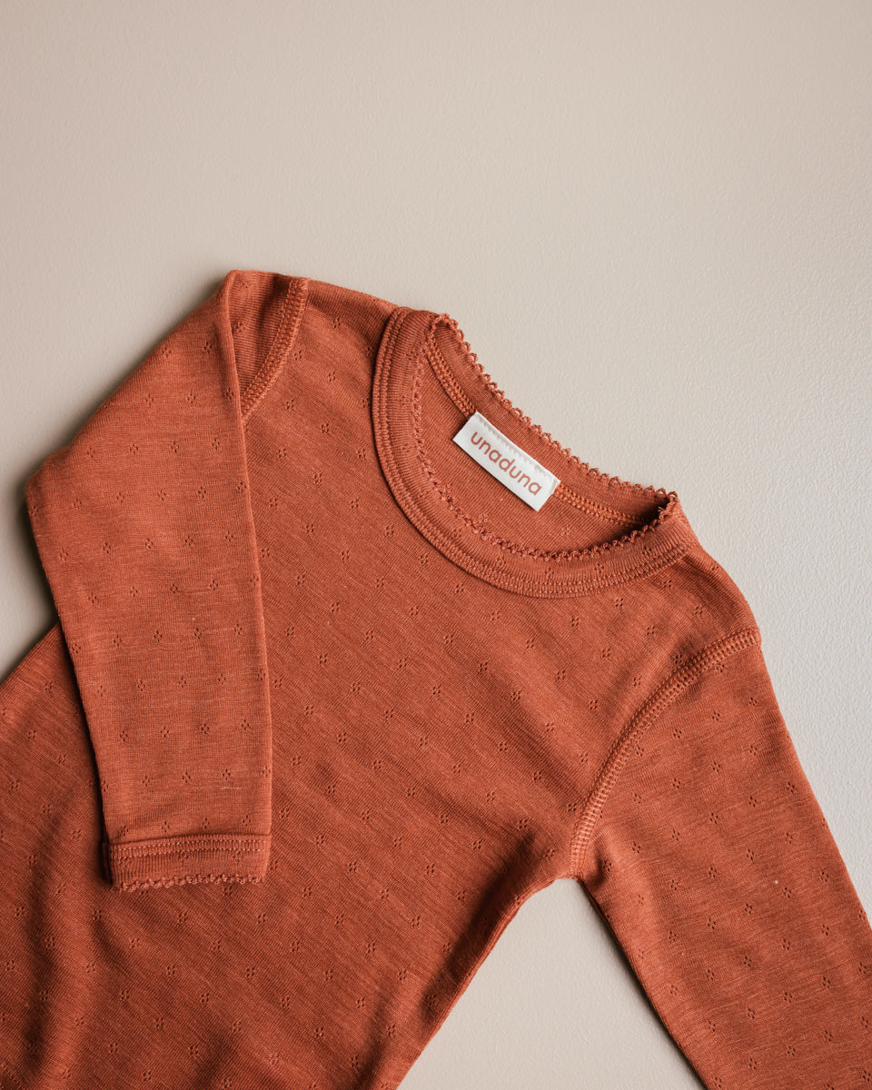 unaduna longsleeve pointelle umber