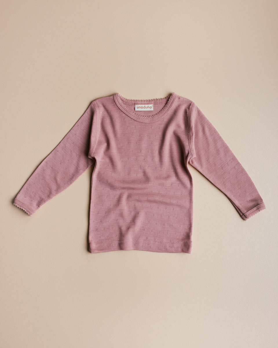 unaduna longsleeve wol zijde cameo rose