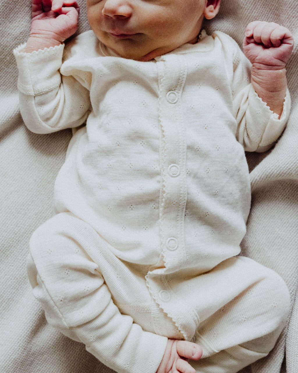 Unaduna Onesie pointelle 2 in 1 feet wol:zijde - munkki