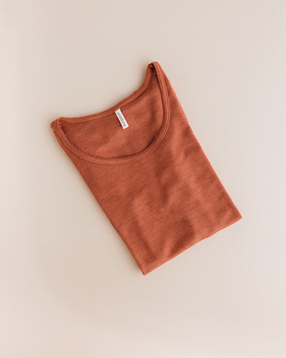 unaduna Shirt long sleeves pointelle wool:silk - umbre