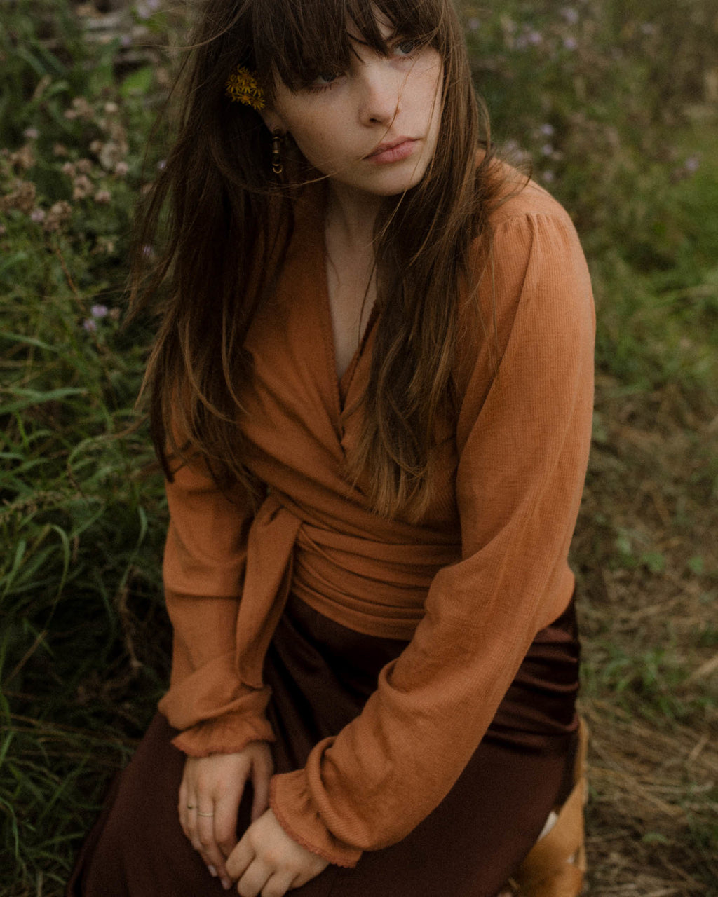 unaduna wikkel blouse sienna clay wol