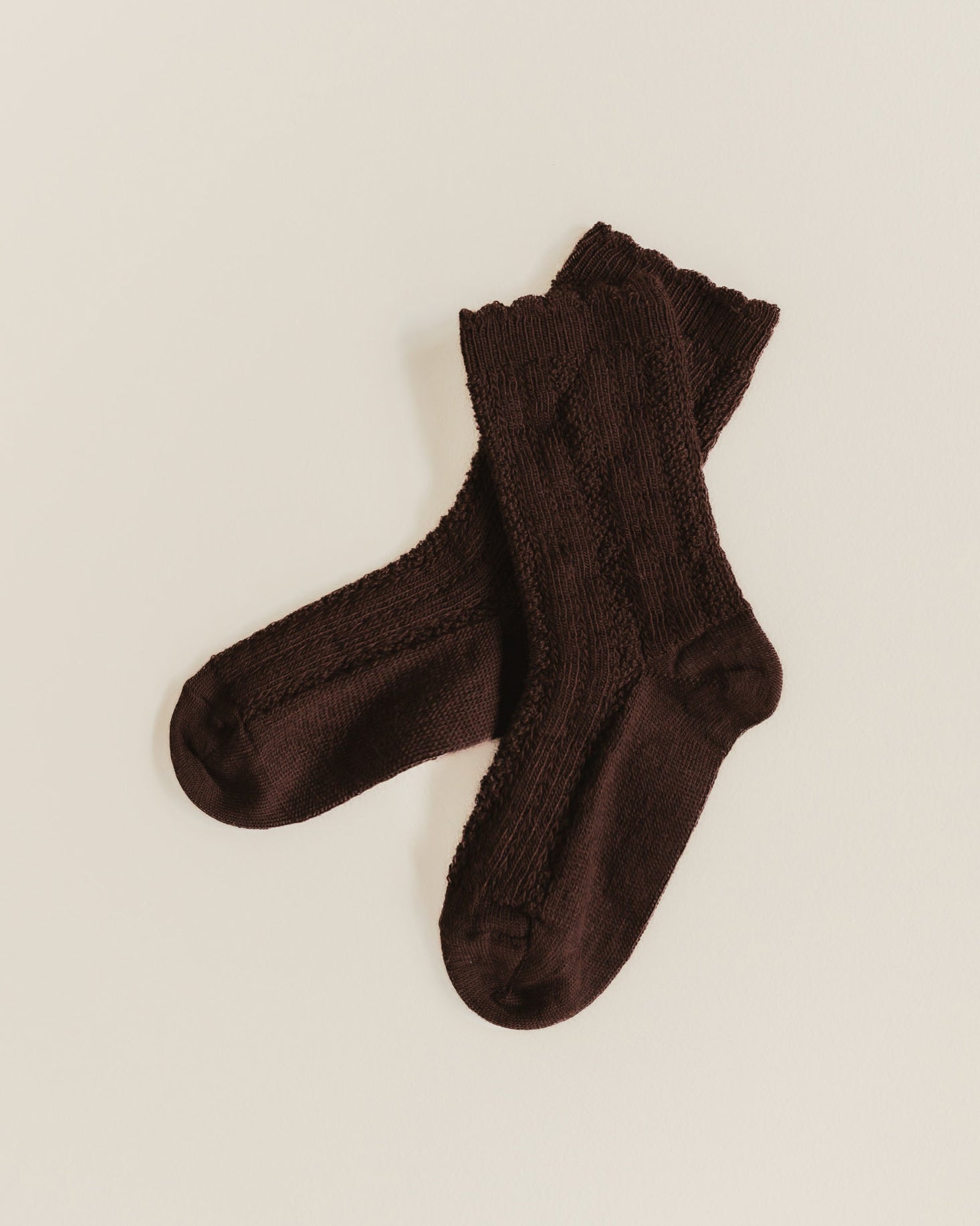 Unaduna wollen ajour lace kindersokken kladdkaka