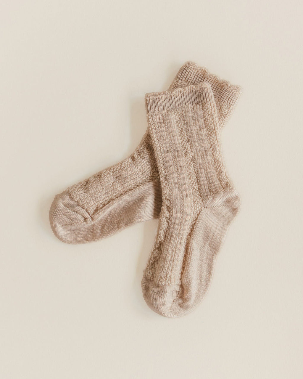 Unaduna wollen ajour lace kindersokken macca