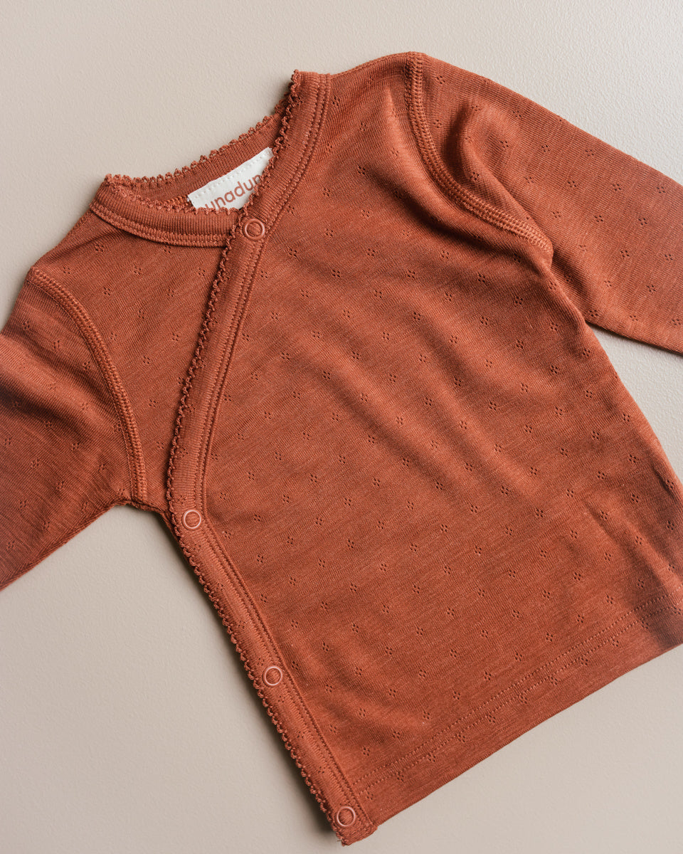 unaduna wrap around top wool silk umbre 2