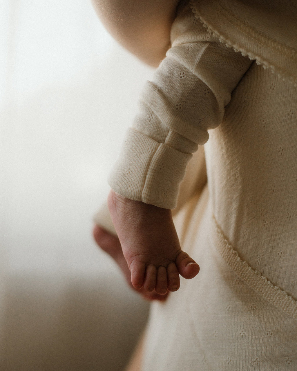 unduna baby broekje wol zijde pointelle munkki natural